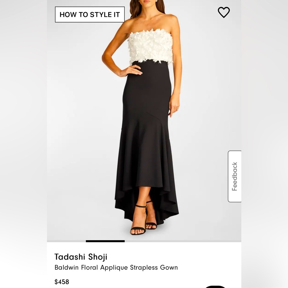 Tadashi Shoji Black High-Low Maxi Dress